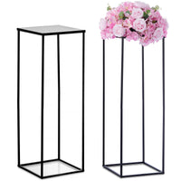 1 x RAW Customer Returns Nuptio Black Vase Plant Stand 2 Pack 80cm Tall Flower Vases for Wedding Birthday Party Centerpieces Metal Columns Presentation Table Stand for Inside Corner Flower Stand - RRP €61.98