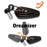 1 x RAW Customer Returns DREAMIZER 7 8 22mm Motorcycle Handlebar Mirrors, Motorbike Rearview Mirrors for Z1000 ER6N ER6F MT01 MT03 FZ6 GSF1250 GSF600 Monster M696 - RRP €29.34