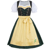 2 x Brand New CR ROLECOS Dirndl women s midi traditional dress women s dirndl mini short set dirndl blouse for Oktoberfest 3-piece dirndl dress green, blouse, apron S - RRP €72.52