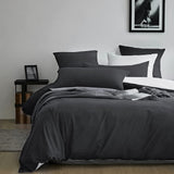 1 x RAW Customer Returns MILDLY bed linen 200x200 cotton anthracite, bed linen sets 100 washed cotton with linen-like feel, OekoTex certified suitable for allergy sufferers, 1 duvet cover 2 pillowcases 80x80 - RRP €50.41