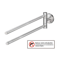 2 x RAW Customer Returns AMARE towel rail 2-armed Silver Drilling or gluing Towel holder for towels and guest towels Towel hook made of stainless steel Towel dispenser size 48 x 8 x 5.5 cm - RRP €40.32