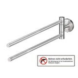 2 x RAW Customer Returns AMARE towel rail 2-armed Silver Drilling or gluing Towel holder for towels and guest towels Towel hook made of stainless steel Towel dispenser size 48 x 8 x 5.5 cm - RRP €40.32