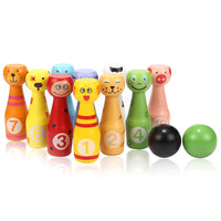 1 x RAW Customer Returns Jacootoys Skittles Game 10-Piece Skittles and 2 Balls Bowling Set for Boys Girls Children s Wooden Toy Indoor Outdoor Ages 3 Years and Up - RRP €23.96