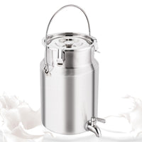 1 x RAW Customer Returns YUCHENGTECH 304 Stainless Steel Milk Jug 5L Milk Transport Barrels with Tap and Sealed Lid Milk Jug Heavy Duty Milk Bucket Stainless Steel Milk Fermentation Barrel Drinks Dispenser Stainless Steel - RRP €79.67