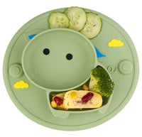 1 x RAW Customer Returns Baby Plate Bowl Mini Silicone Placemat for Baby Toddlers and Children Portable Plate Baby Non-Slip Baby Plate Placemat Washable for Dishwasher, Microwave - RRP €20.06