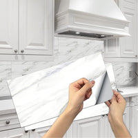 1 x RAW Customer Returns Tile stickers 15 x 30 cm for kitchens, 12 pieces marble PVC tile stickers tiles bathroom self-adhesive tile decor stickers brick for the dining room bathroom tile foil decoration - RRP €16.84