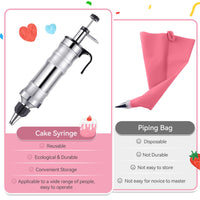 1 x RAW Customer Returns Cake syringe - decorating syringe made of stainless steel, 400 ml cake syringe reusable, professional cream syringe, dessert decorating syringe with 6 nozzles, cake accessories for cupcakes, cake decorating, cakes - RRP €24.19