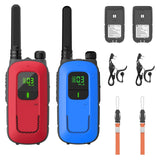 1 x RAW Customer Returns Radioddity PR-T3 Walkie Talkie for Kids 16 Channels PMR446 Radio for 3-12 Year Old Children VOX with Flashlight 4KM Range for Adventure, Outdoor, Camping, 2 Pieces Red Blue  - RRP €30.41