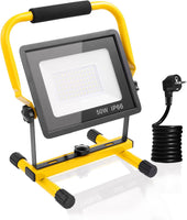 3 x RAW Customer Returns Gowtall LED construction spotlight, portable floodlight, construction lamp, 50W LED work light, IP66 waterproof construction site spotlight 5000 LM 6500K cold white - RRP €88.77