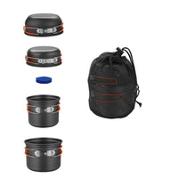 1 x RAW Customer Returns Bulin Camping Pots 2 Person Aluminum Cookware Lightweight Pot Set Foldable Cooking Pot Outdoor 4 Different Pots for Camping Hiking Trekking Hiking - RRP €30.2