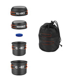 1 x RAW Customer Returns Bulin Camping Pots 2 Person Aluminum Cookware Lightweight Pot Set Foldable Cooking Pot Outdoor 4 Different Pots for Camping Hiking Trekking Hiking - RRP €30.2