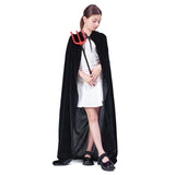 1 x RAW Customer Returns ZUCOS Hooded Cloak Witch Costume Halloween Cloak Vampire Cloak Unisex Adult Cosplay Vampire Costume Halloween Costume Black, 100cm  - RRP €19.2