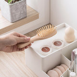 1 x Brand New FRETONBA Make Up Cosmetic Organizer Plastic 14 Squares Multifunctional Dressing Table Organizer with Lid Large Makeup Organizer for Bathroom, Bedroom, Dressing Table White - RRP €23.24