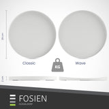 3 x RAW Customer Returns FOSIEN design tray black made of metal with anti-slip coating on the underside decorative plate as a round tray with a timeless design, as a decorative bowl for decorative house Wave White  - RRP €75.48