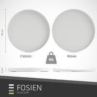 1 x RAW Customer Returns FOSIEN design tray black made of metal with anti-slip coating on the underside decorative plate as a round tray with a timeless design, as a decorative bowl for decorative house Classic White  - RRP €24.46