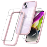 1 x Brand New ORNARTO Compatible with iPhone 14 Plus Case 6.7 , Bumper Case with 2 x Screen Protectors Liquid Silicone Bumper Case Full Body Protection Detachable Clear Back Lime Pink - RRP €19.82