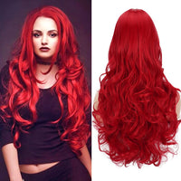 1 x RAW Customer Returns ColorfulPanda Women s Red Long Curly Curly Wig Heat Resistant Synthetic Cosplay Wig for Women Halloween and Party Fancy Dress with 1 Wig Cap Long Red  - RRP €24.04