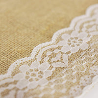 1 x RAW Customer Returns BIT.FLY Jute Table Runner with Lace - 5 Pieces 30 x 275cm Table Runner Wedding Decoration Table Ribbon Made of Natural Linen for Weddings Dinner Parties Table Decorations - RRP €32.28