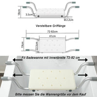 1 x RAW Customer Returns bimiti Bath Seat, Bath Boards, Non-Slip Seat Board Extendable 72-82cm Bath Shelf 130 kg Load Capacity for Adults, Seniors Bathtub Bathroom Chair Bathroom Bath Board - RRP €54.61
