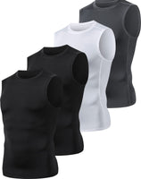 1 x RAW Customer Returns HOPLYNN 4 Pack Compression Shirt Men s Tank Tops Sports Sleeveless Functional Undershirt Running Shirt for Training Gym 2 Black Gray White S - RRP €28.8