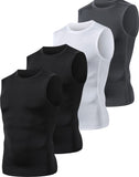 1 x RAW Customer Returns HOPLYNN 4 Pack Compression Shirt Men s Tank Tops Sports Sleeveless Functional Undershirt Running Shirt for Training Gym 2 Black Gray White L - RRP €28.22