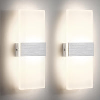 1 x RAW Customer Returns Lightsjoy 2x 12W LED Wall Light Indoor Modern Wall Lamp up and down Interior Lighting Hallway Lighting for Bedroom Corridor Living Room Stairs etc. Natural White - RRP €39.34