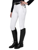 1 x RAW Customer Returns FitsT4 Sports Women s Silicone Full Insert Riding Leggings with Cell Phone Pocket and Belt Loops White XL - RRP €38.72