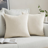 1 x RAW Customer Returns MIULEE Set of 2 Cushion Covers Decorative Pillows Grainy Decorative Pillowcase Cushion Cover Sofa Cushion Decorative Cover Soft Decorative Pillow Cushion for Living Room Bedroom 45 x 45 cm White - RRP €19.87