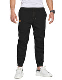 1 x RAW Customer Returns JustSun Chino Pants Men Cotton Casual Pants Men Jogging Pants Men Tracksuit Pants Sports Pants Men Long with Drawstring Casual Pants with Pockets Black XXL - RRP €35.39