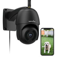 1 x RAW Customer Returns wansview PTZ surveillance camera outdoor, 1080P WLAN IP camera outdoor with data protection area, 2.4GHz WiFi, two-way audio, SD card slot, remote access, RTSP W9 black - RRP €59.99