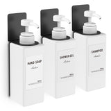 2 x RAW Customer Returns Anhow 3 Soap Dispenser Wall Mounting Set, 500ml Soap Dispenser Wall No Drilling Plastic Dishwasher Dispenser for Kitchen and Bathroom - White - RRP €46.46