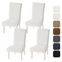 1 x RAW Customer Returns MIULEE Chair Covers Set of 4 Velvet Stretch Elastic Chair Cover Removable Washable Chair Covers Swing Chairs for Kitchen Living Room Banquet Family Restaurant Hotel Party, White - RRP €32.49