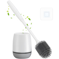 1 x RAW Customer Returns Toilet brush silicone, EWEIMA toilet brush silicone with quick-drying holder set, WC brush silicone deep cleaning without dead spots, toilet brush holder wall mounting standing - RRP €11.96