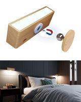 1 x RAW Customer Returns DetarZinLED battery wall light indoor, wall light wireless dimmable 1 piece touch control, lamp without drilling and power connection, wooden wall lamp 360 rotatable magnetic for bedroom living room - RRP €31.75