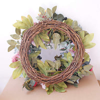 1 x RAW Customer Returns TianBao Artificial Door Wreath, Green Leaf Wreaths, Front Door Wreath for All Seasons, Indoor Outdoor, Door Flower Wreath for Wedding, Birthday, Living Room Decoration - RRP €30.24