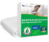 1 x RAW Customer Returns Mattress protector organic cotton 140x200cm Molton OCS Oeko-TEX certified, 100 cotton natural fleece healthy and quiet, mattress topper not water-repellent - Made in EU - RRP €36.99