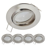 2 x RAW Customer Returns 5pcs Silver Round LED Recessed Spotlights 5W Daylight White 4000K 230V Dimmable GU10 Module 68mm Diameter Hole Size Recessed Ceiling Lights - RRP €47.84