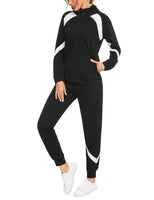 1 x RAW Customer Returns Terecey Women s Complete Tracksuit, 2 Piece Elegant Women s Winter Tracksuit, Hooded Sweatshirt Sports Pants, Women s Sports Suit Set for Jogging Running Fitness - Black L - RRP €36.99