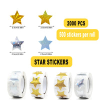 3 x Brand New Glittering Star Stickers 2000 Pieces Holographic Shiny Stars Labels Stickers 2.5cm Stars for Birthdays Valentine s Day Wedding Scrapbooking Album Silver,Gold  - RRP €57.6