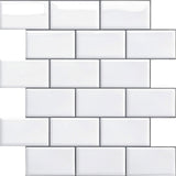 1 x RAW Customer Returns Yoillione Tile Stickers Kitchen Bathroom, Kitchen Backsplash Adhesive Tiles Mosaic Bathroom Wall Stickers Kitchen White, 10 Pieces 3D Decorative Wall Panels PVC Waterproof Brick Tile - RRP €34.99