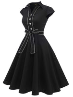 1 x Brand New Wedtrend Vintage Dresses Women Retro Dresses 50s Rockabilly Pleated Skirt Knee Length Black WTP10008 Black S - RRP €30.24