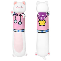 2 x Brand New Terbaik 85CM Cat Cuddly Toy Stuffed Animal Long Cat Pillow Kawaii Cat Plush Pink Cat Throw Pillow Soft Cat Stuffed Animal Toy Gift over 3 years - RRP €59.96