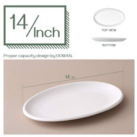 1 x RAW Customer Returns DOWAN Serving Plate, Set of 2 Oval Plates, Large Ceramic Dinnerware, Party Tableware, Baking Trays for Turkey Meat, Fish, Appetizers, Appetizers, Desserts, White - RRP €36.99