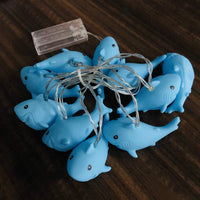 1 x RAW Customer Returns Riaxuebiy 1.65 m 10 LED Shark Fairy Lights Children s Room Battery Operated Blue Shark  - RRP €16.99