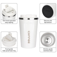 3 x RAW Customer Returns ERBO coffee mug to go, stainless steel thermal mug, leak-proof coffee cup with lid, coffee cup thermal mug for on the go, environmentally friendly, white 380ml - RRP €32.97