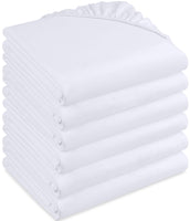 1 x RAW Customer Returns Utopia Bedding - Set of 6 Fitted Sheets 160 x 200 cm - White - Brushed Microfiber Fitted Sheet - 35 cm Deep Pocket - RRP €31.25