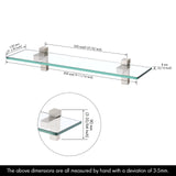 1 x RAW Customer Returns KES Glass Bathroom Shelf 50 cm Tempered Glass Shelf 8mm Glass Shelves Bathroom Shelf Glass Support with Brushed Finish, BGS3201-2 - RRP €36.18