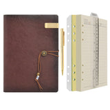 1 x RAW Customer Returns Wonderpool Leather A5 Diary Notebook Ring Binder with Pen Refillable Folder Writing Paper Spiral Business Notepads Vintage Cover for Office Plan Travel Personal Organizer a- Coffee, A5  - RRP €19.37