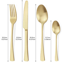 1 x RAW Customer Returns Bestdin cutlery set for 6 people, 24-piece stainless steel cutlery set champagne gold matt, knife and fork set for home party restaurant, suitable for wedding festival, dishwasher safe - RRP €33.99