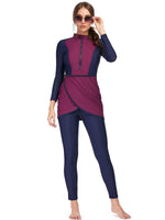 1 x RAW Customer Returns seafanny Women Modest Swimsuit Long Sleeve Burkini Full Cover Muslim Swimwear 3XL 46  - RRP €40.43